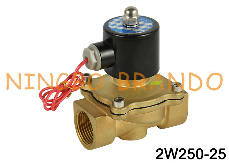 2W250-25 1'' Brass Electric Solenoid Valve For Water Air Gas Oil 2 Way Normal Closed