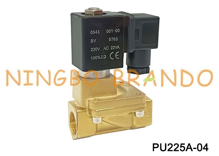 Shako Loại PU225A-04 1/2 '' Van điện từ bằng đồng thường đóng 2 chiều 24V 110V 220V