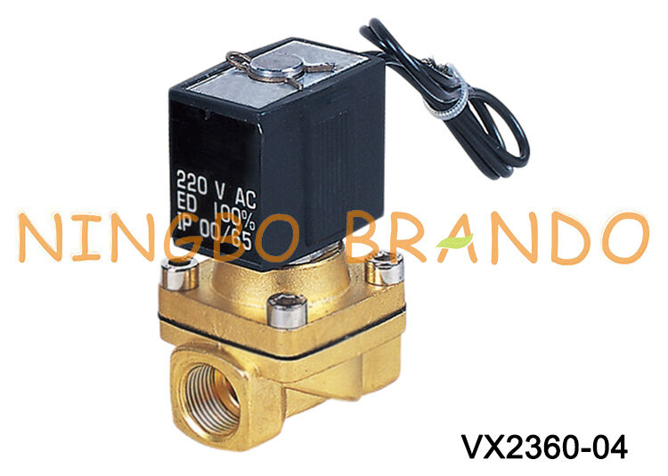 VX2360-04 1/2 '' Van điện từ bằng đồng loại SMC cho không khí nước 220V 110V 24V