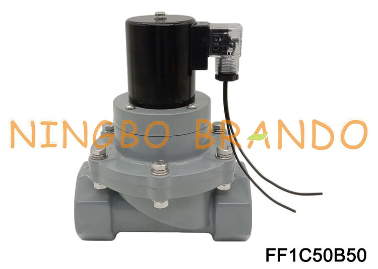 2 '' Inch Chống ăn mòn Nước muối Axit điện Solenoid Van CPVC DN50