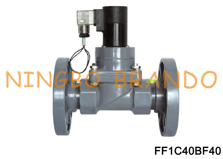 Van màng mặt bích CPVC DN40 1-1/2 '' dùng cho hóa chất kiềm axit 220V 110V 24V