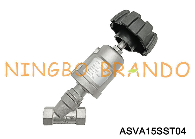 Van góc ngồi 1/2 '' DN 15 Thép không gỉ hơi nước bằng khí nén có tay cầm điều chỉnh mở