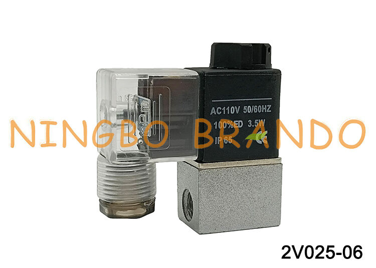 Airtac Loại 2V025-06 1/8 '' Van điều khiển chất lỏng 2/2way 110VAC AC110V