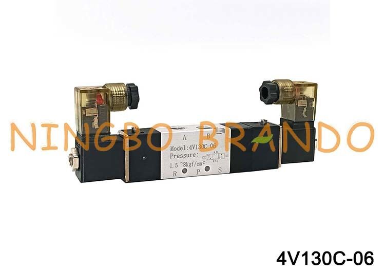 Airtac Loại 4V130C-06 Van khí điện từ 3 vị trí 5 cổng 1/8 '' Van điều khiển khí nén