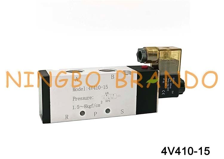 AIRTAC Loại 1/2 '' Van khí điện từ 4V410-15 12V 24V 110V 220V Cuộn dây đơn 2 vị trí 5 chiều