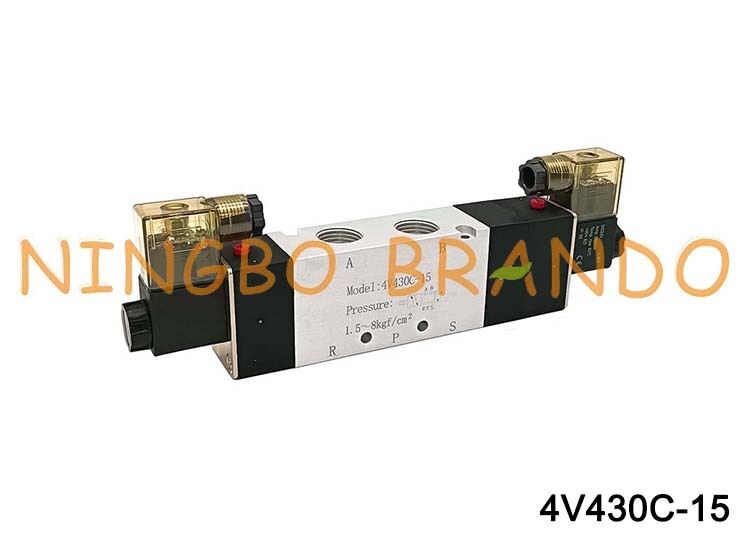 Airtac Loại 4V430C-15 Van khí điện từ 5/3 chiều 4V400 Series