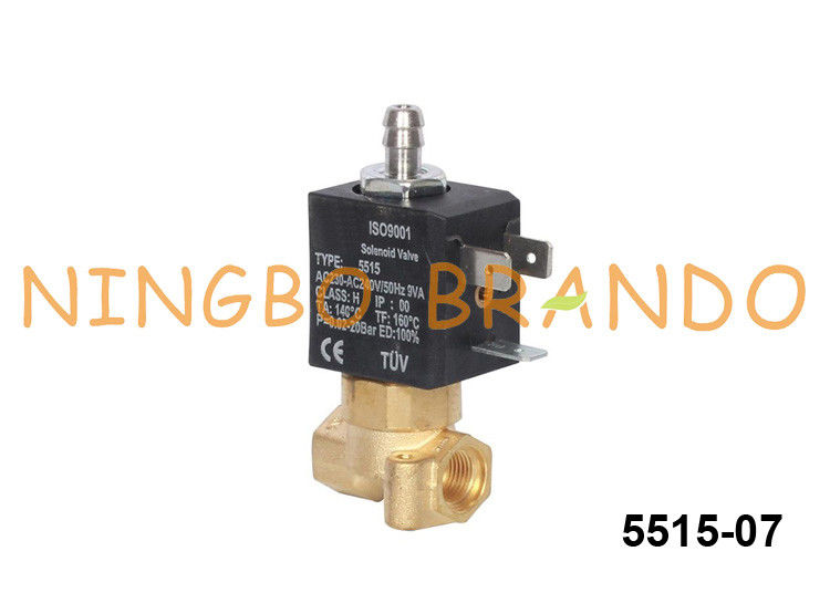 5515 Ceme Type 3 Way Máy pha cà phê Đồng thau Van điện từ thường đóng 230v 24v