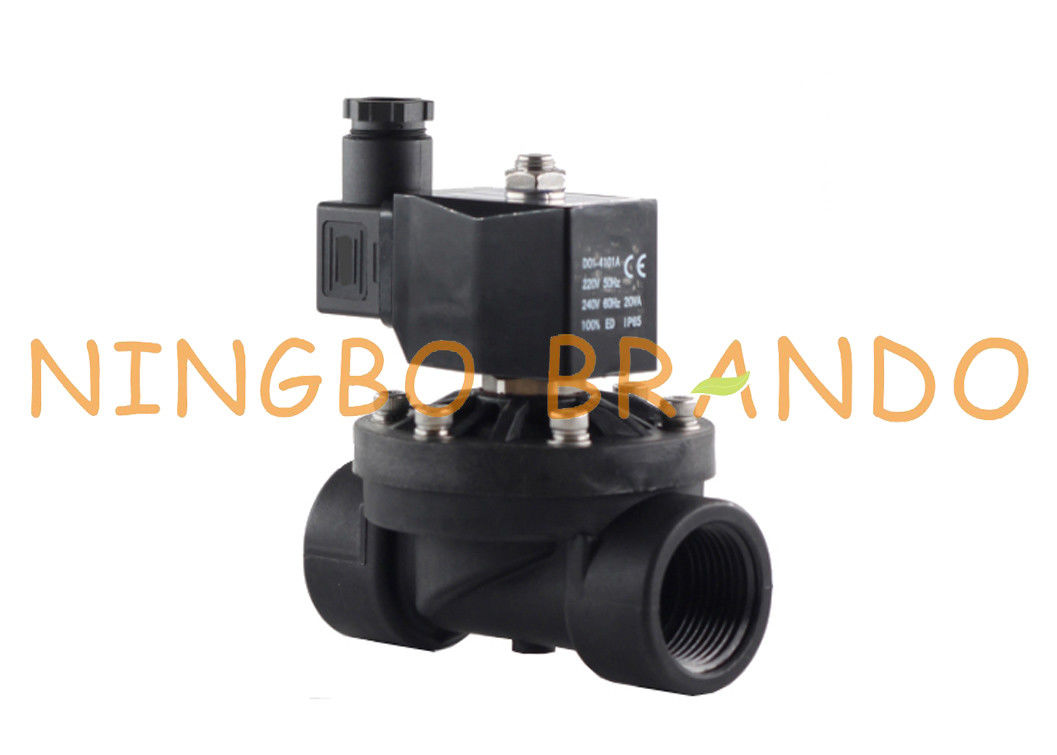 1/2 3/4 Inch PA66 Van nhựa điện nước Van điện từ 12V 24DC 110 V 220 V AC