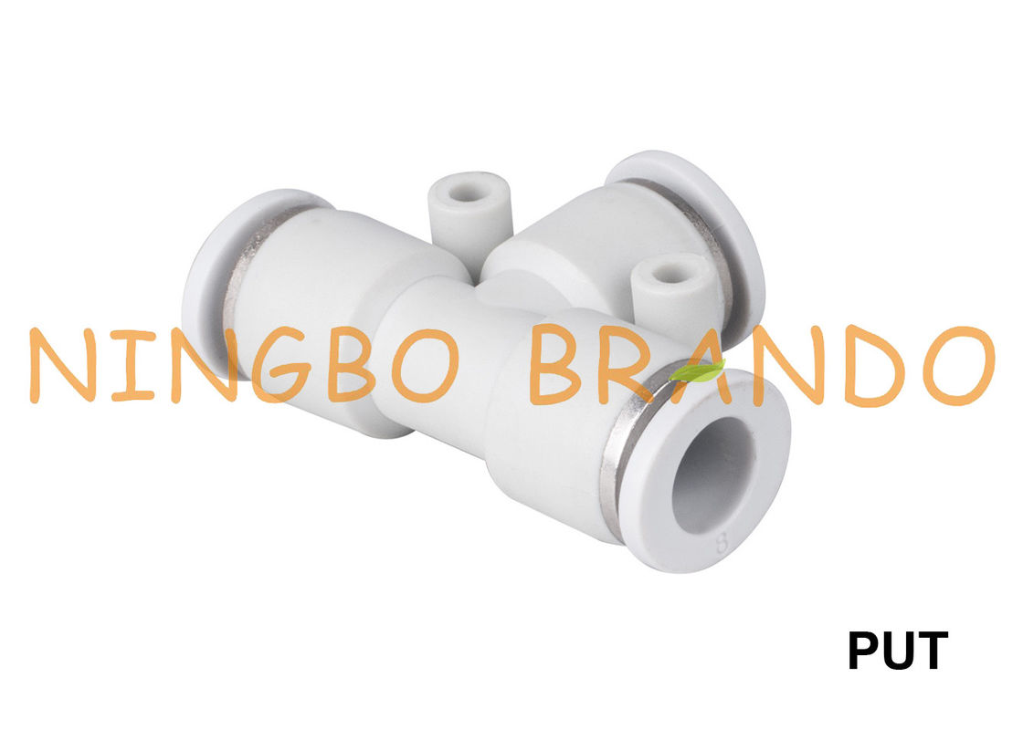 PUT Union Tee Push Fit Phụ kiện kết nối nhanh bằng khí nén 1/8 '' 1/4 '' 3/8 '' 1/2 ''