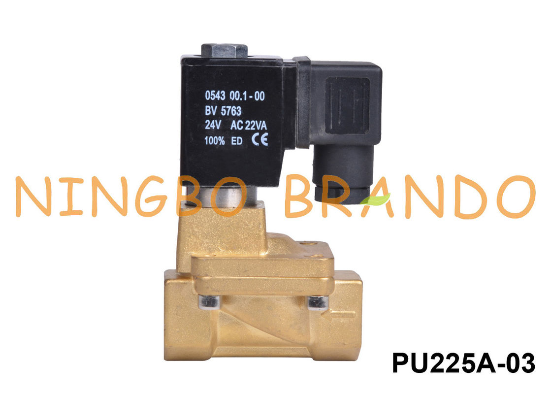 PU225A-03 Shako Loại 3/8 '' Van điện từ bằng đồng thau 24VDC 110VAC 220VAC