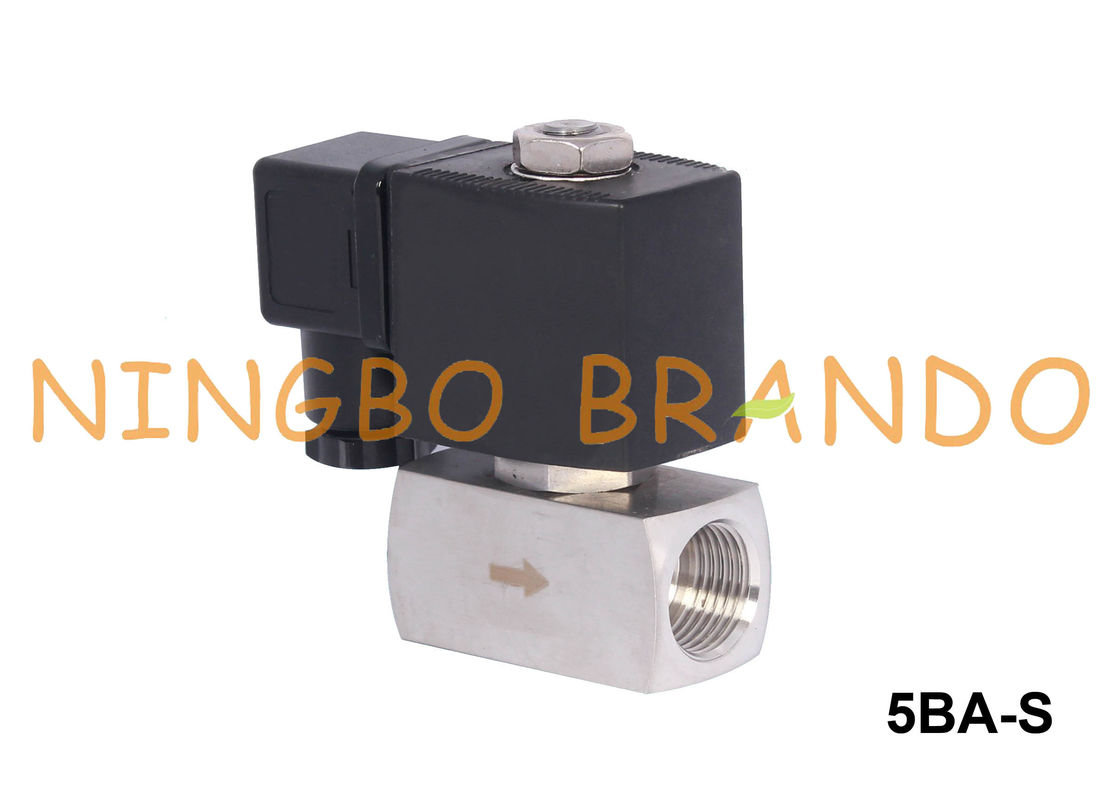 Van điện từ bằng thép không gỉ thường mở 1/4 3/8 1/2 inch 24VDC 220VAC