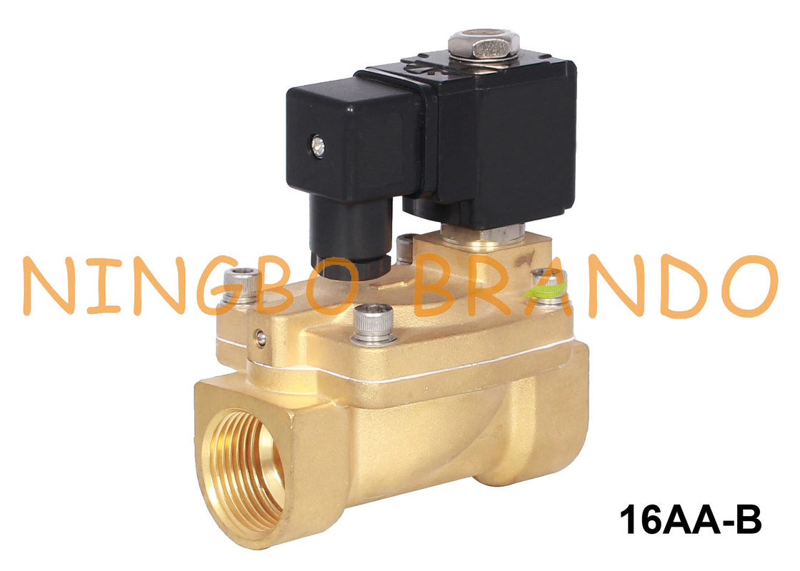 24V 220V PTFE màng van điện từ bằng đồng thau 3/8 '' 1/2 '' 3/4 '' 1 ''