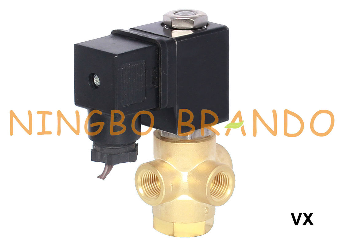 Van điện từ 3 chiều bằng đồng thau thường đóng 1/8 '' 1/4 '' 12V 24V 110V 220V
