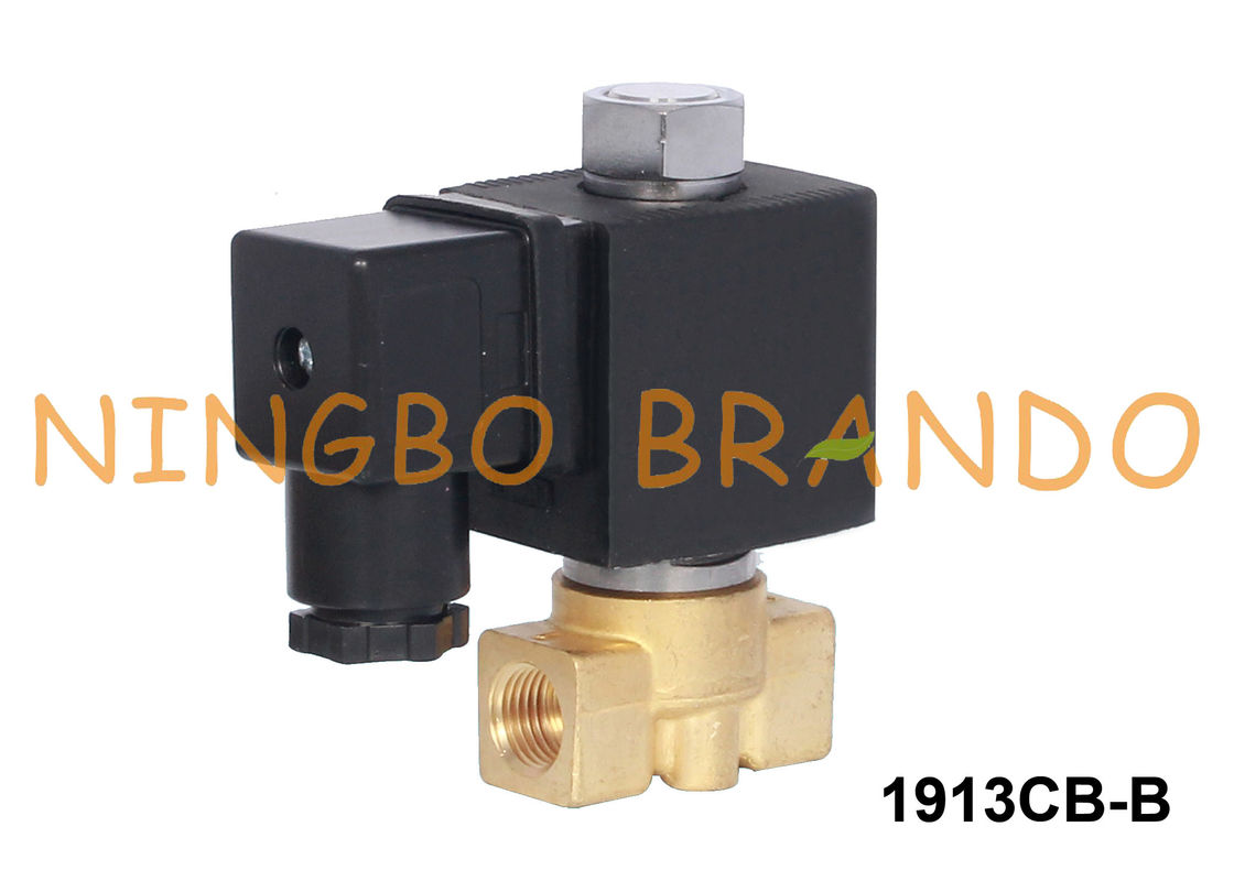 Van điện từ bằng đồng thau thường mở 2 chiều Không khí nước 1/4 '' 24VDC 220VAC
