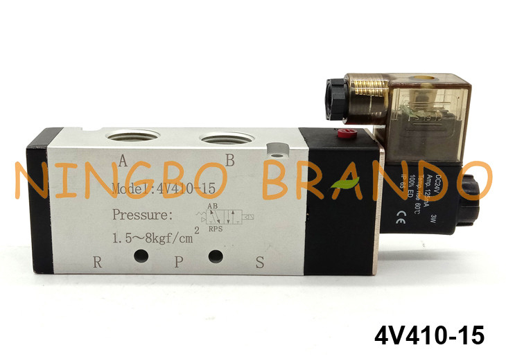 4V410-15 Van điện từ khí nén loại Airtac 5/2 Đường 220V