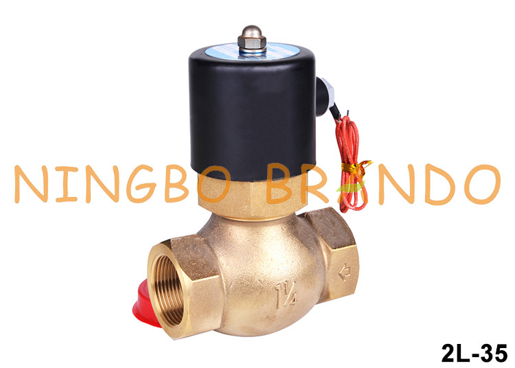 Van điện từ nước nóng bằng đồng thau 2L-35 1-1 / 4 '' 12V 24V 110V 220V