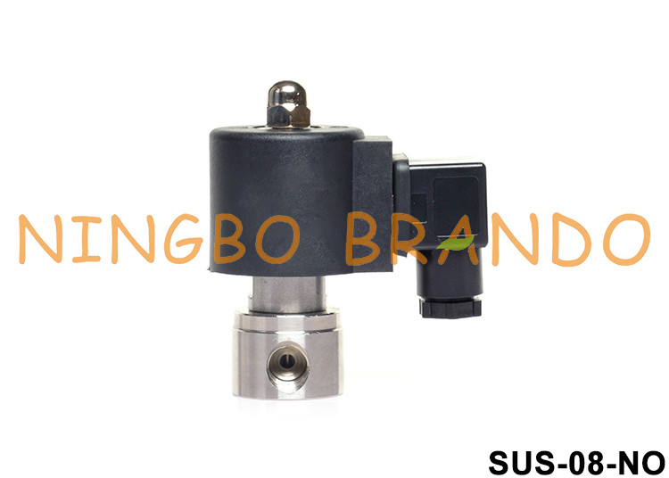 1/4 '' PTFE Seal Van điện từ bằng thép không gỉ 2/2 Chiều mở bình thường