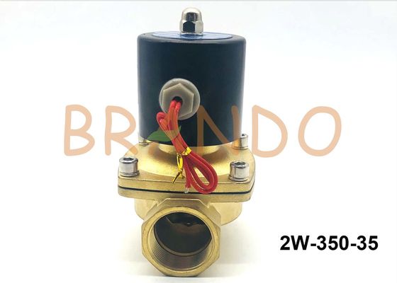 Water Pneumatic Solenoid Valve AC 220V 1.25 Inch Thread Connection 2W-350-35