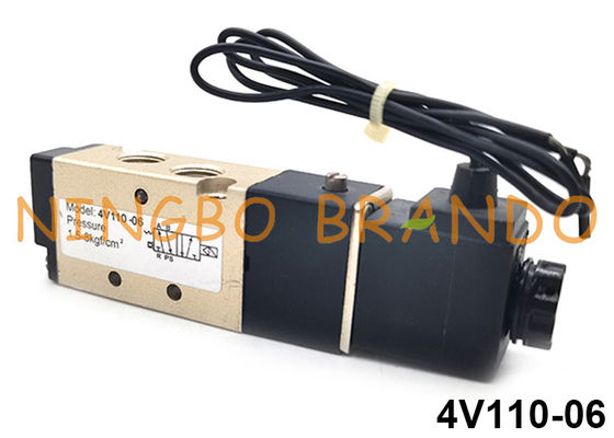4V110-06 Airtac Loại 5/2 Van điện từ khí nén DC24V AC110V AC220V