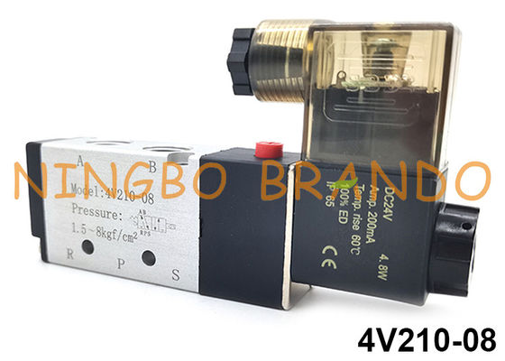 4V210-08 5/2 Way Van điện từ đơn khí nén loại Airtac 24V 110V 220V