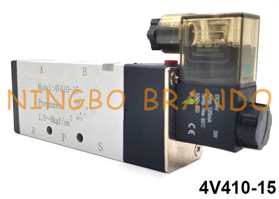 4V410-15 Airtac Loại 5/2 Way Điều khiển không khí Van điện từ khí nén đơn 24V 220V