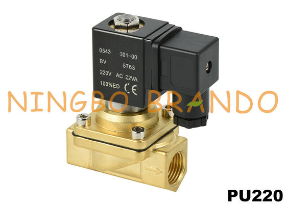 1/8'' PU220-01 1/4'' PU220-02 Van Điện Từ Bằng Đồng Cho Nước 220V AC 24V DC