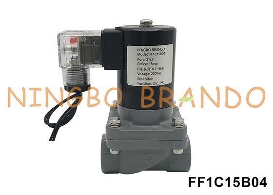 1/2 'Anti Corrosion CPVC Solenoid Valve cho axit alkali hóa học 220V 110V 24V