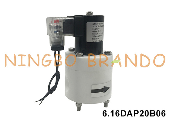 3/4 'PTFE chống ăn mòn van điện tử kháng axit kiềm hóa học 24V 110V 220V