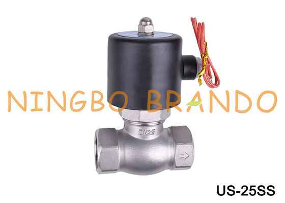 US-25 1 '' DN25 Van điện từ hơi nước bằng thép không gỉ nhiệt độ cao 24V 220V