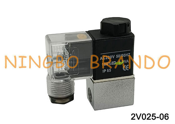 2V025-06 Van điện từ dầu thường đóng không khí G1/8 '' 220V 110V 24V
