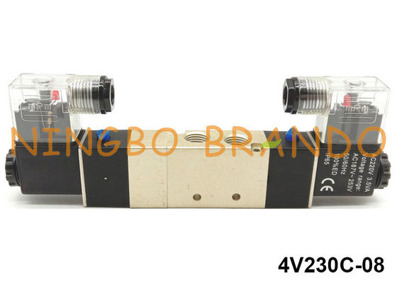 4V230C-08 Van điện từ khí nén loại Airtac 1/4 '' 5 cách 3 vị trí 24V