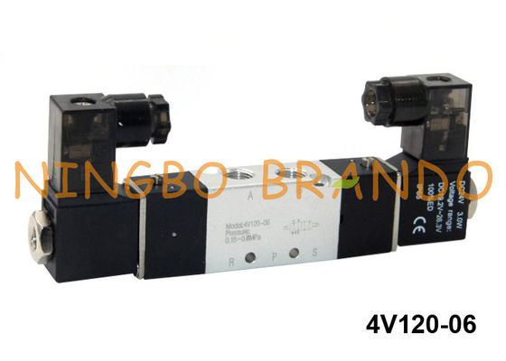 4V120-06 Loại Airtac Van điện từ kép khí nén 5/2 Đường 24V 220V
