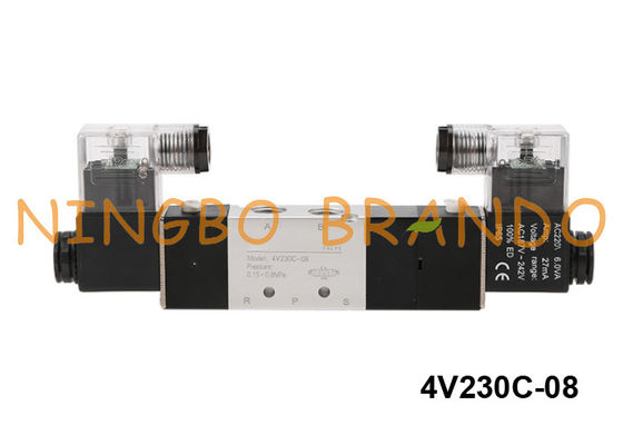 4V230C-08-DC24V Van điện từ khí nén loại Airtac 5/3 Chiều 24V DC