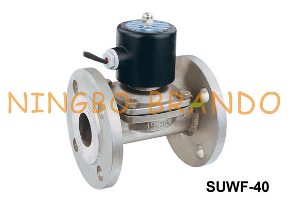 SUWF-40 1 1/2 '' Loại mặt bích Van điện từ bằng thép không gỉ 24VDC 220VAC