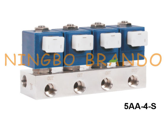 Van điện từ bằng thép không gỉ được gắn Manifold 1/4 '' 3/8 '' 1/2 '' 24V 220V