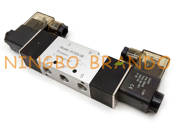 Van khí nén đôi điện từ loại 4V320-08 1/4 '' 5/2 Way