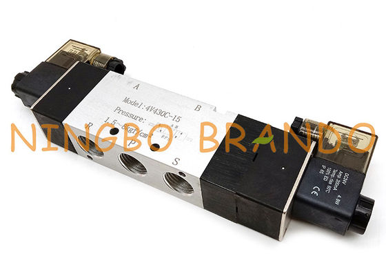 Airtac Loại 4V430C-15 Van điện từ khí nén trung tâm kín 5/3 cách